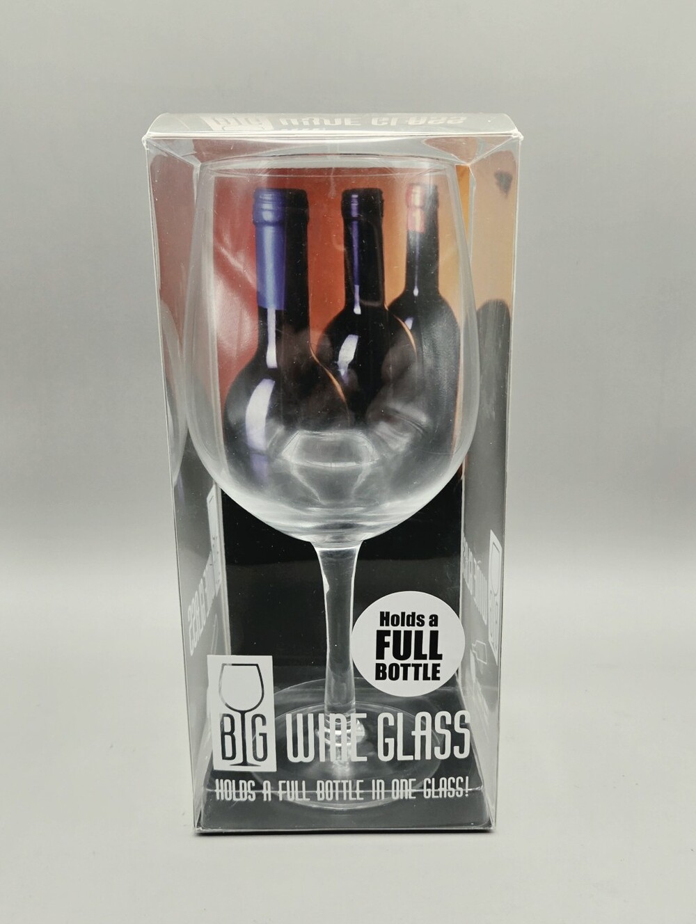 Big Wine Glass - Clear Giant Stemmed Glass (Holds A Full Bottle) NIB
